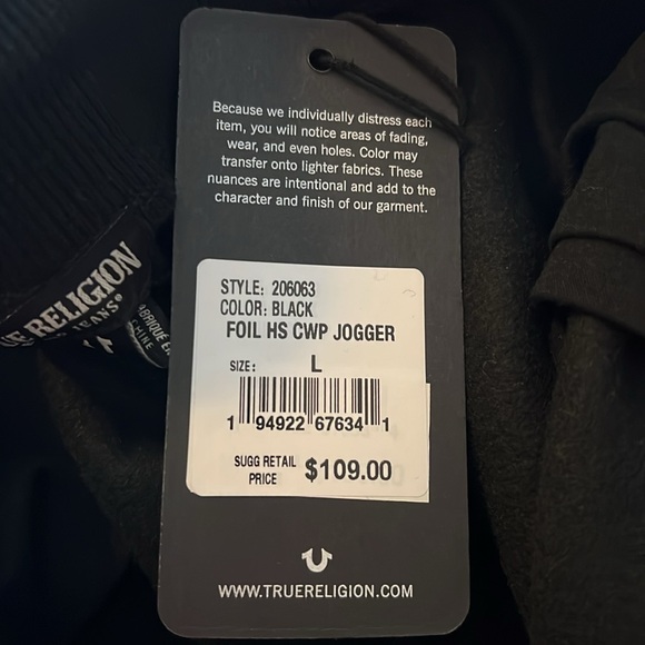 True religion, black joggers. Never worn. - Picture 9 of 10